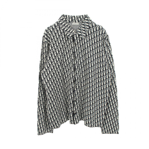 Dior Oblique 提花襯衫 023M550AT099 純棉 海軍藍 黑色 米色 二手 男款 #XL