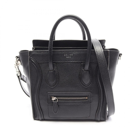 CELINE Luggage Nano Shopper 單肩斜背包 黑色真皮二手女款