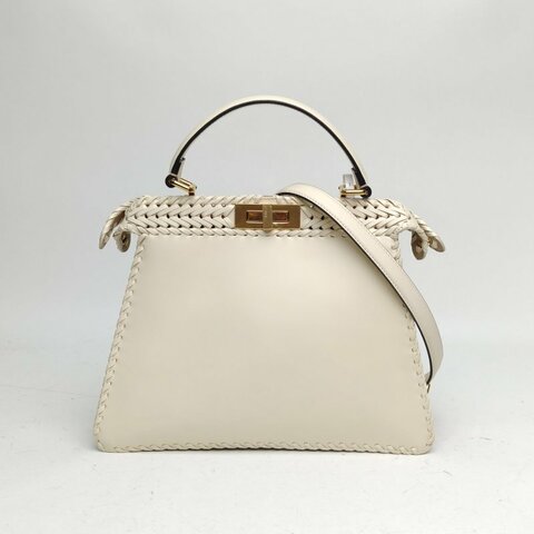 FENDI PEEKABOOISeeU中號白色牛皮肩背包