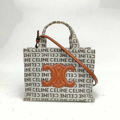 CELINE 拼色帆布CabasThais購物袋Tote肩背包