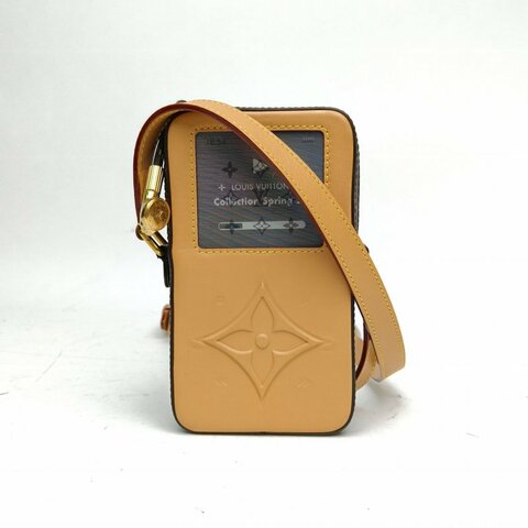 LOUIS VUITTON 老花PVC金扣晶片25ss音樂手機包肩背包
