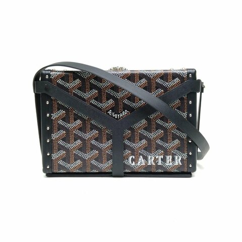 GOYARD MinaudièreTrunk硬盒子硬箱包黑色PVC肩背包