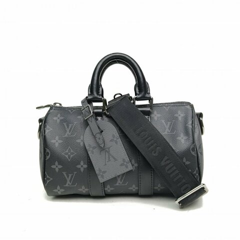 LOUIS VUITTON KEEPALL25黑色PVC晶片肩背包