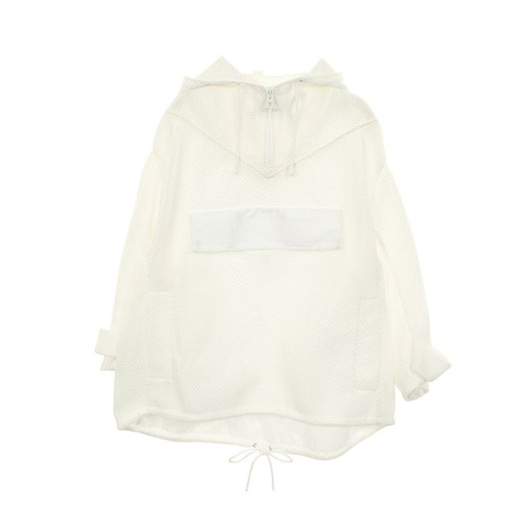 Dior 網眼 Logo 外套登山連帽衫 117C10A8053 聚酯纖維 白色 二手 女款 XS