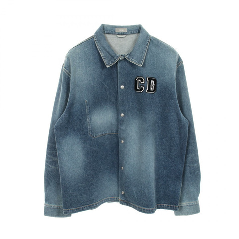 Dior HOMME × KENNY SCHARF 聯名款 Logo 牛仔夾克，棉質，藍色，二手，男款 50 碼