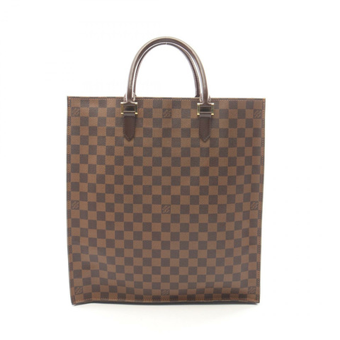 LOUIS VUITTON Sac Plat Tote 手提包 N51140 Damier Ebene 帆布皮革 二手 LV