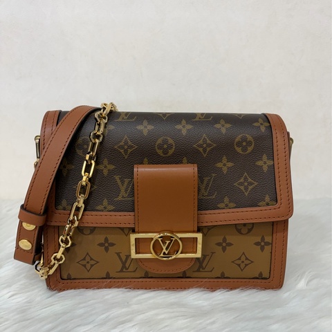 LV M44391 達芙妮 Dauphine 雙色 Monogram Reverse 金鍊 肩背包斜背包兩用包