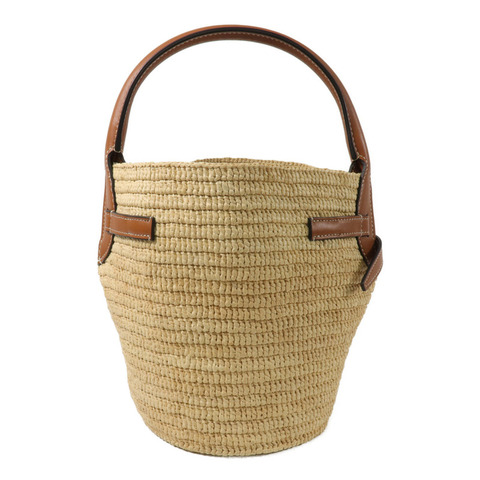 CELINE Raffia/牛皮皮革Big Bag Nano Bucket手挽袋