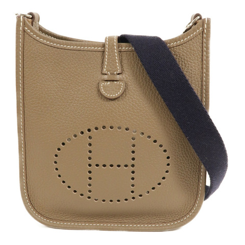 HERMES Clemence皮革Evelyne TPM肩背袋Etoupe