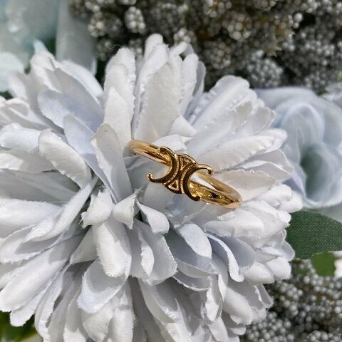 TW4909	Celine 思琳經典LOGO戒子  Triomphe Asymmetric Ring In Brass With Gold Finish Size 54