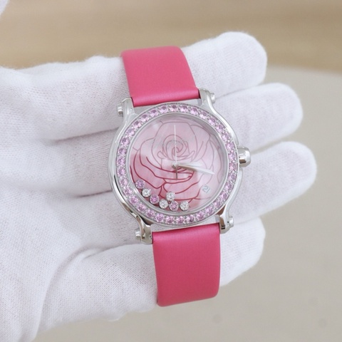 Chopard蕭邦 限量款快樂鑽 278475-3030女士石英表，表徑34mm 配件無。