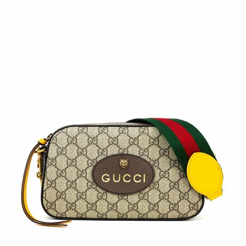 GUCCI 經典款 Neo Vintage 復古虎頭包 GG Supreme 帆布斜背包/相機包｜KÉSH 凱仕精品