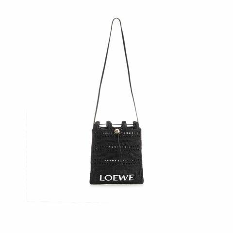 Loewe 女士 拉菲草抽繩單肩包均碼碼常規、16cm*1cm*21cm
