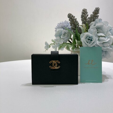 TW4913	Chanel  香奈兒新款三格摺褸卡包 26A Card Holder Black X Red X GHW