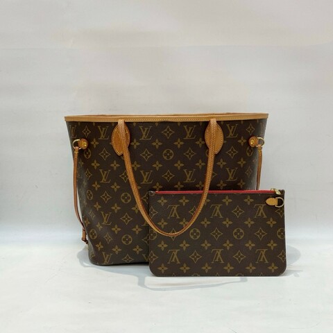 LV路易威登neverfull中号红色内里单肩购物袋手提包 31*28*16cm