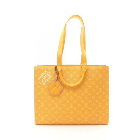 路易威登 Sac Plat 24H 手提包 M12683 Monogram 帆布皮革 黃色 二手
