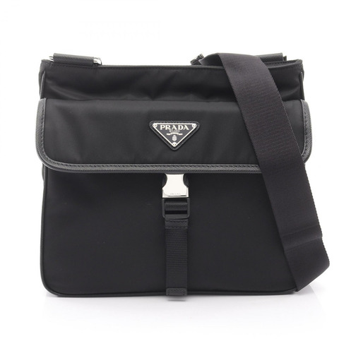 PRADA RE-NYLON TESSUTO+SAFFIANO 肩斜背包 2VH1192DMHF0002 黑色