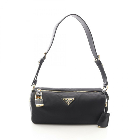 PRADA TESSUTO + VITELLO 肩背包 1BC233ODO2C8QF0002 尼龍皮革 黑色 全新