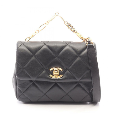 香奈兒 (CHANEL) 絎縫鏈條斜背包 AS4274 羊皮黑色 二手 金色五金