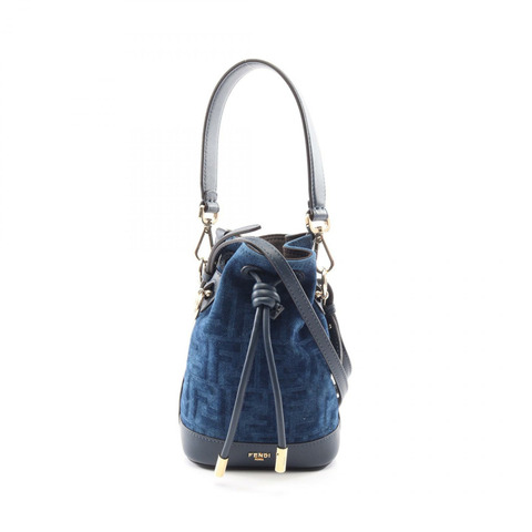 FENDI Mini Mon Tresor FF 植絨牛仔斜背包 8BS109AVR6F1UJW 全新