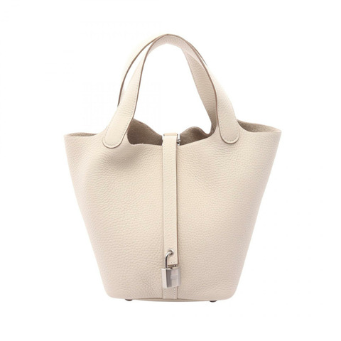 HERMES Picotin Lock 小號托特包 手提包 G Taurillon Clemence craie 女士 SHW