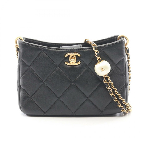 香奈兒 (CHANEL) 絎縫鏈條單肩斜背包 AS4859 羊皮 BK GHW