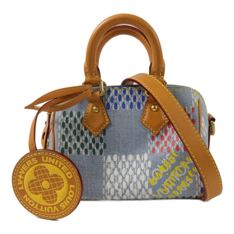 LOUIS VUITTON 牛仔布Speedy 18 Bandouliere手挽肩背兩用袋