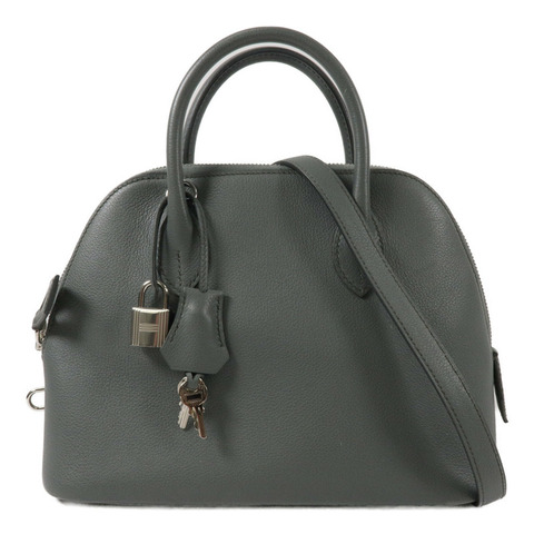 HERMES Evercolor皮革Bolide 27手挽肩背兩用袋Vert Amande