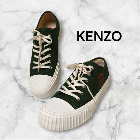 【8成新】㊣✨Kenzo✨**尺寸：10**高田賢三 綠色 印字 綁帶 布鞋 帆布鞋 休閒鞋/二手精品/二手鞋/保證正品🌳二手樹屋🌳
