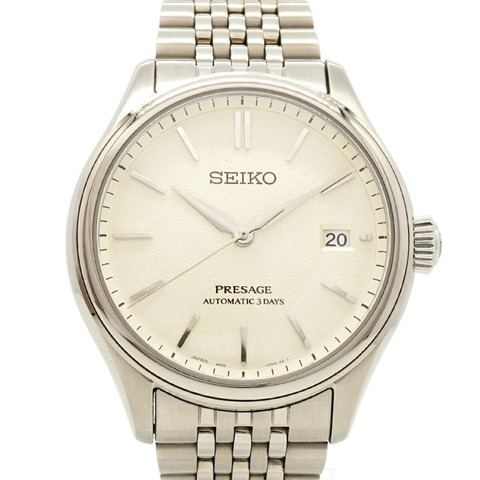 精工 Presage Classic SARX121 6R55-00H0 銀色錶盤男士腕錶
