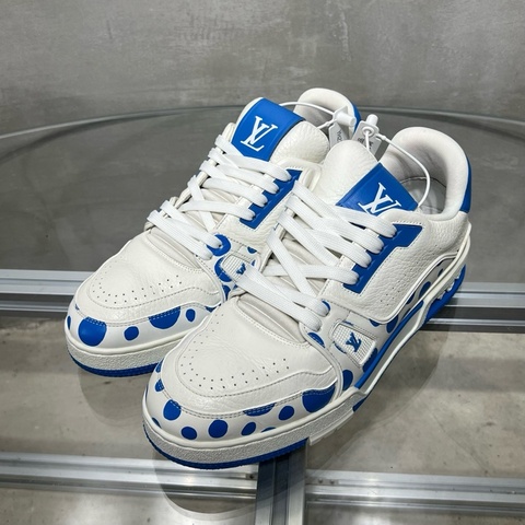 路易威登/Louis Vuitton LV Trainer 草間彌生 白藍  UK7.5 41.5碼
