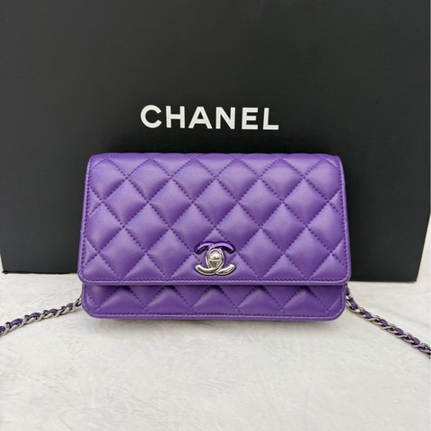 Chanel香奈兒紫色woc 雙C漸變woc 芯片款