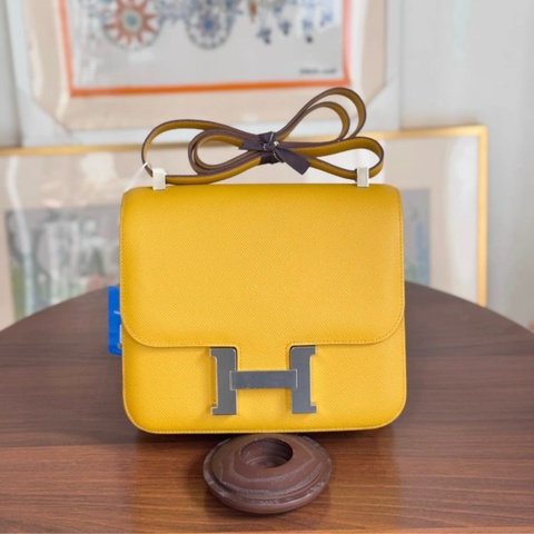 Hermes Constance24 9d琥珀黃色 金扣 epsom皮 C刻