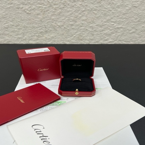 99新22年Cartier卡地亞Love系列18K玫瑰金窄版戒指