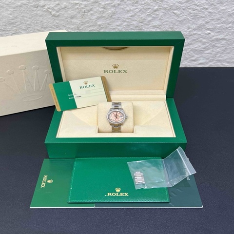 98新勞力士/Rolex 女裝日誌型 26 粉色金晶石鑽刻原鑲鑽圈