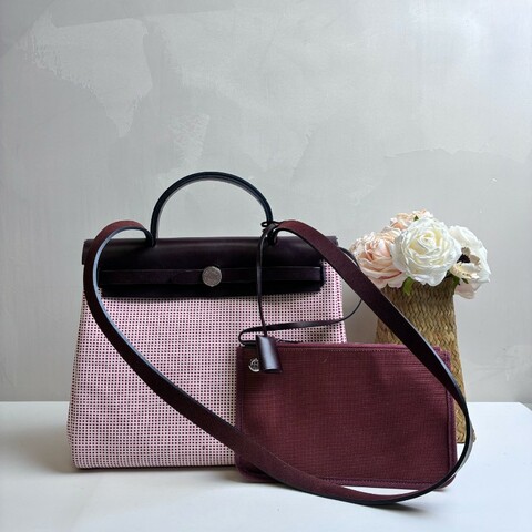 Hermès/愛馬仕 Herbag31 編織樹莓紅
