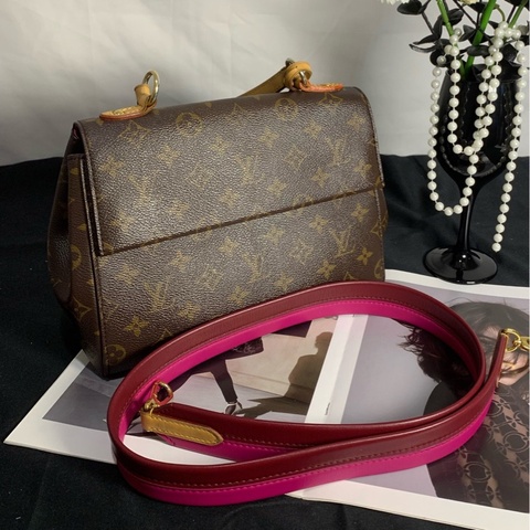 LV 路易威登 老花玫红色 克鲁尼bb手提单肩包