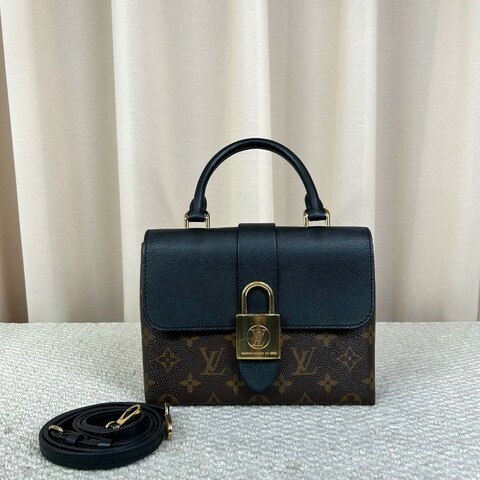 Louis Vuitton Locky BB黑色鎖頭包 經典老花拼黑色 金色五金
