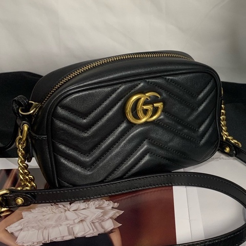 古馳/Gucci GG 馬蒙系列 相機包 黑標028