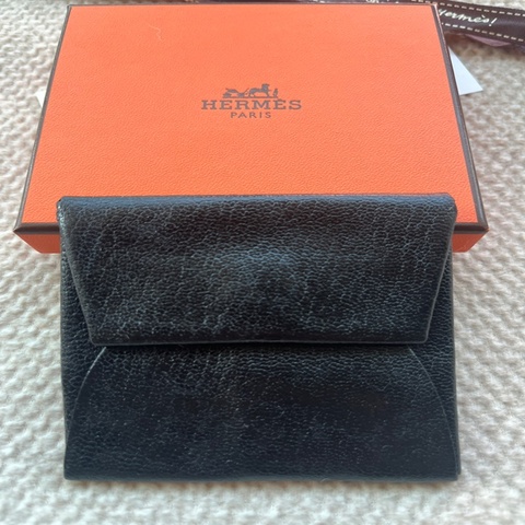 Hermes Bastia 愛馬仕經典黑色零錢包