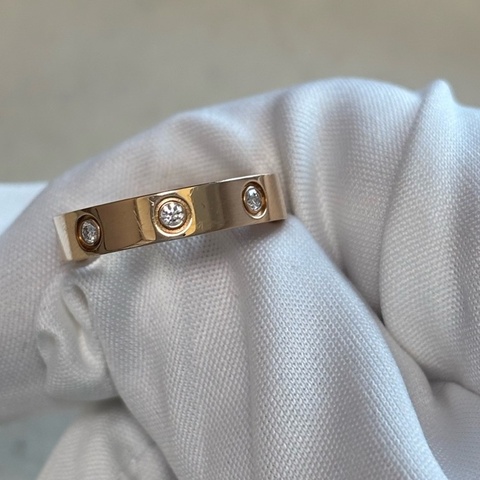 Cartier 卡地亞52號玫瑰金八鑽戒指