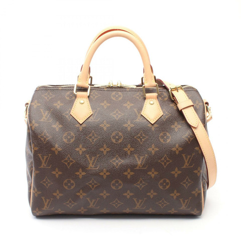 路易威登 Speedy 30 Monogram 2WAY 手提包 M41108 PVC塗層帆布皮革棕色二手女款