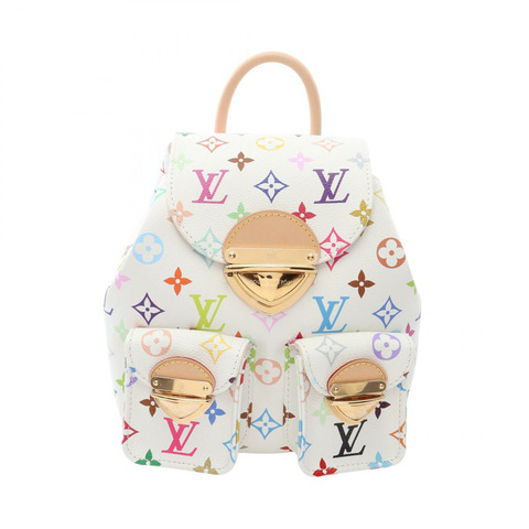 路易威登 LV × TM Venice Monogram 多色雙肩包 M13081 PVC塗層帆布皮革 白色 二手