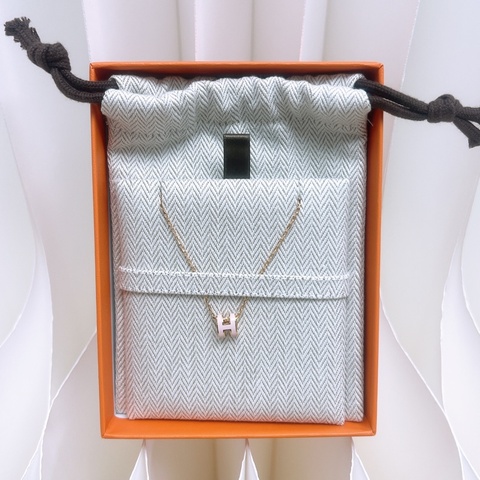 閒置未用 Hermes mini pop h 粉紅玫瑰金項鍊