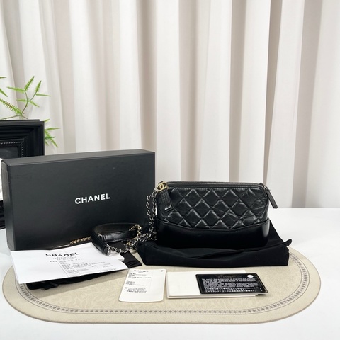 Chanel香奈兒 27開 黑色mini流浪手拿單肩斜挎包