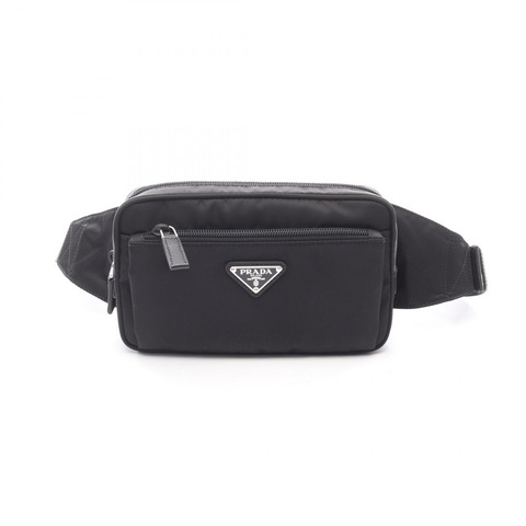 PRADA Re-Nylon 腰包/斜背包 2VL9772DMGF0002 尼龍 Saffiano 皮革 黑色 全新 男士