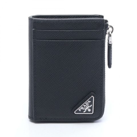 PRADA 卡包零皮夾 2MC129QHHF0002 Saffiano 皮革 黑色 全新 女士