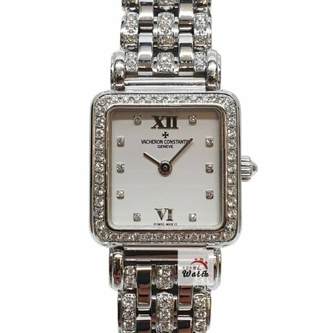 【大眾名錶】Vacheron Constantin 江詩丹頓 18K腕錶 方形2針錶款 原廠鑽圈/鑽帶 大眾名錶G346