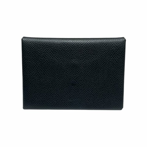 HERMES 愛馬仕 M刻 H083035CK89 CALVI DUO COMPACT CARD HOLDER 卡夾 EPSOM牛皮 黑色 銀釦