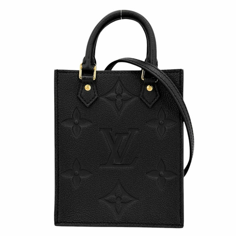 路易威登 女式 Monogram Empreinte Petite Sac Plat 迷你肩背包、手提包、斜背包，黑色，路易威登 M81417 黑色金色五金配件